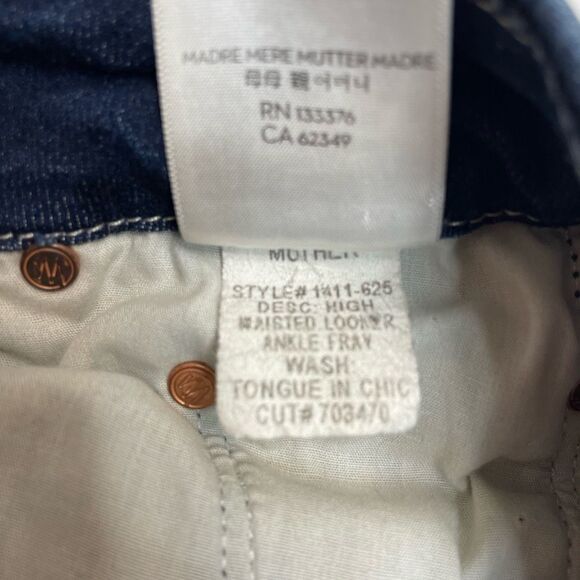 Mother Looker High-Rise Ankle Fray Skinny Jeans in Tongue And Chic Size 26 - Picture 11 of 13